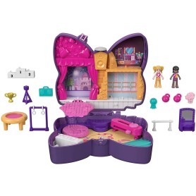 Set de joaca Polly Pocket, gimnastica si balet, cu 2 papusi, in forma de fundita Mattel - 4