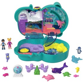 Set de joaca Polly Pocket, parc acvatic, cu 2 papusi, in forma de vidra Mattel - 1