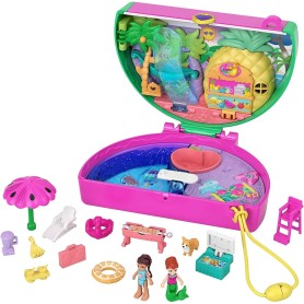 Set de joaca Polly Pocket, Watermelon Pool Party, cu 2 papusi, in forma de pepene verde Mattel - 1