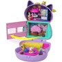 Set de joaca Polly Pocket, Sushi Shop Cat, cu 2 papusi, in forma de pisica Mattel - 1