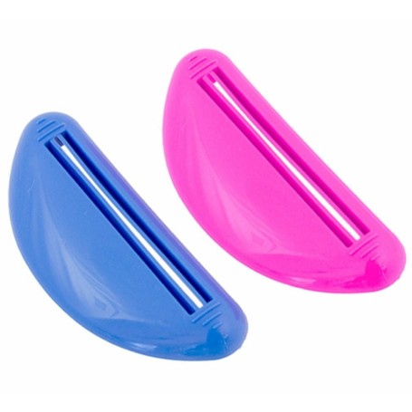 Set dispozitiv de stors tubul de pasta de dinti, 2 bucati, 8.5x3.6cm ,albastru, roz OEM - 1