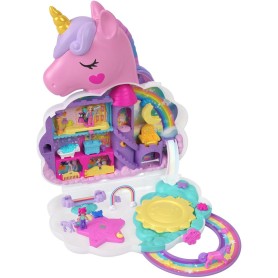 Set de joaca Polly Pocket, Salon de Infrumusetare Unicorn Rainbow, 28 de surprize Mattel - 1