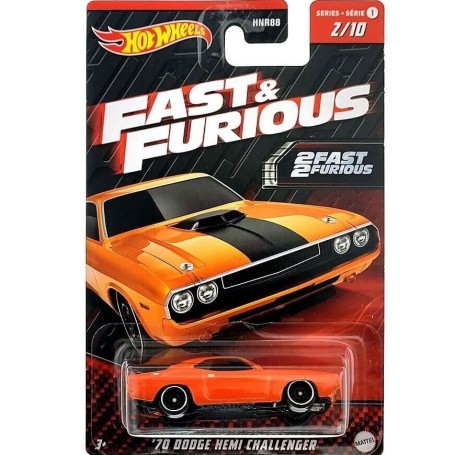 Hot Wheels, Fast & Furious, '70 Dodge Hemi Challenger, narancs Hot Wheels - 1