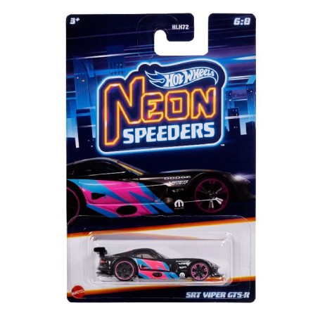 Masinuta metalica Hot Wheels, Neon Speeders SRT Viper GTS-R, 1:64, Negru Hot Wheels - 2