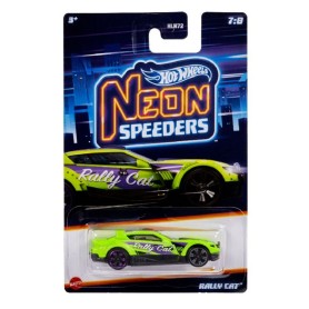 Masinuta metalica Hot Wheels, Neon Speeders Rally Cat, 1:64, Verde Hot Wheels - 1