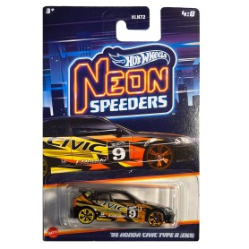 Hot Wheels autó, Neon Speeders 99 Honda Civic Type R EK-9, 1:64, fekete Hot Wheels - 1