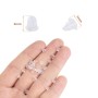 Set 20 de dopuri pentru cercei din silicon hipoalergenic, 6x5 mm, transparent OEM - 4