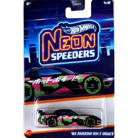 Masinuta metalica Hot Wheels, Neon Speeders `95 Mazda RX-7 Drift, 1:64, Negru