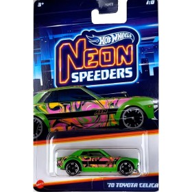 Masinuta metalica Hot Wheels, Neon Speeders `70 Toyota Celica, 1:64, verde