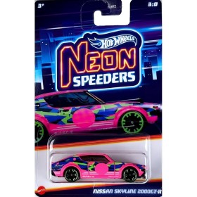 Masinuta metalica Hot Wheels, Neon Speeders Nissan Skyline 2000GT-R, 1:64, roz