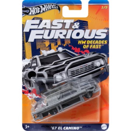 Masinuta metalica Hot Wheels, `67 El Camino, Colectia Decades of Fast, 1:64, negru