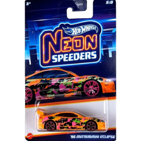 Hot Wheels autó, Neon Speeders `95 Mitsubishi Eclipse, 1:64, narancsszín