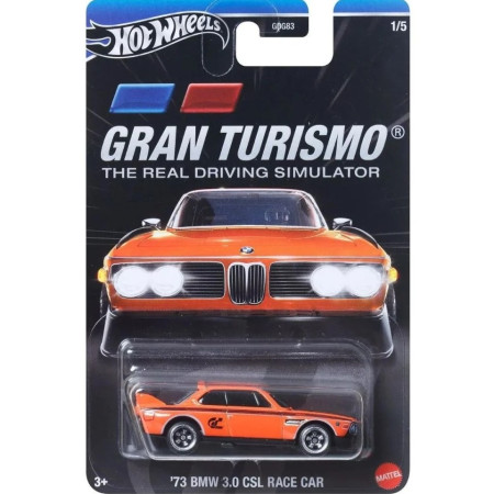 Hot Wheels autó, Gran Turismo, '73 BMW 3.0 CSL Race Car, 1:64, narancs