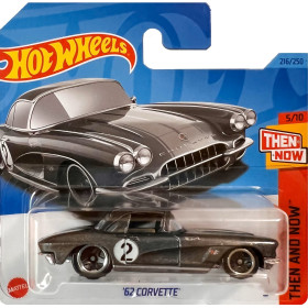 Hot Wheels autó, '62 Corvette, 1:64, szürke