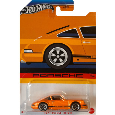 Hot Wheels autó, 1971 Porsche 911, 1:64, sárga