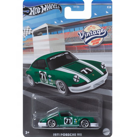 Hot Wheels autó, 1971 Porsche 911, Vintage Racing Club Collection, 1:64, zöld