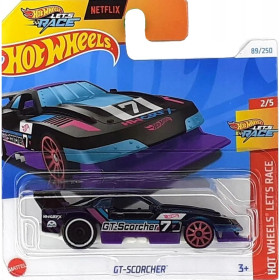 Hot Wheels autó, GT-Scorcher, Let's Race Series, 1:64, lila