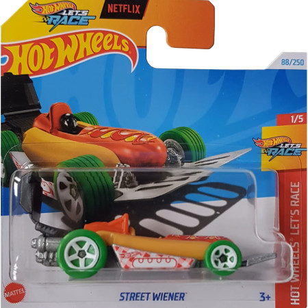 Masinuta metalica Hot Wheels, Street Wiener, Seria Let's Race, 1:64