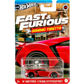 Hot Wheels fém autó, Fast & Furious, Dominic Toretto, W Motors Lykan Hypersport, 1:64, piros