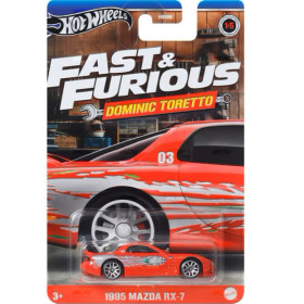 Hot Wheels fém autó, Fast & Furious, Dominic Toretto, `95 Mazda RX-7, 1:64, piros