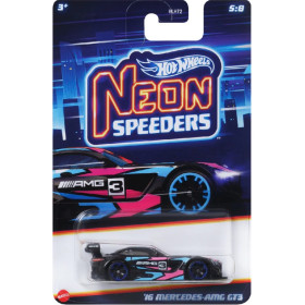 Hot Wheels autó, Neon Speeders '16 Mercedes-AMG GT3, 1:64, fekete