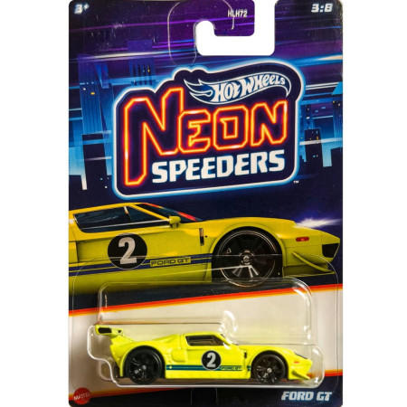 Masinuta metalica Hot Wheels, Neon Speeders, Ford GT, 1:64, verde