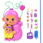 Set de joaca Polly Pocket, Momma Monkey & Baby, cu 2 papusi, in forma de maimuta