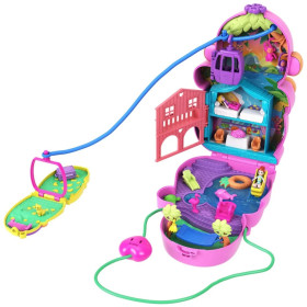 Set de joaca Polly Pocket, Momma Monkey & Baby, cu 2 papusi, in forma de maimuta