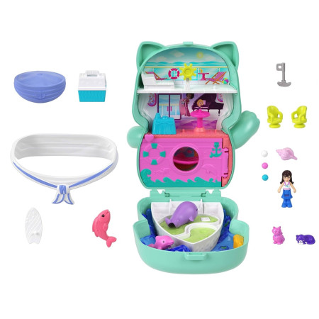 Set de joaca Polly Pocket, Sail Kitty, in forma de pisica